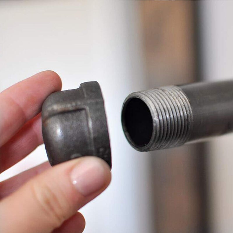 Home TZH 1/2" Pipe Fitting Cap, Home TZH 20 Pack Grey Malleable Iron Cast Pipe Caps for Steam-Punk Vintage Shelf Bracket DIY Plumbing Pipe Decor Furniture (20, 1/2") - Image 3
